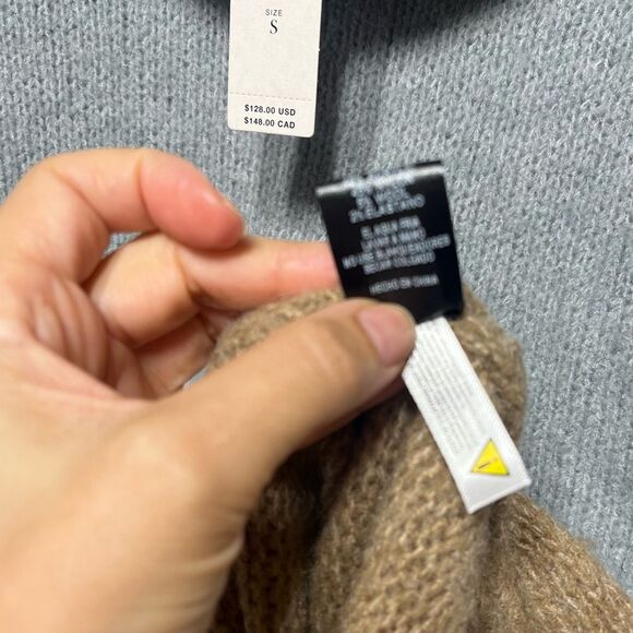 Anthropologie Sunday in Brooklyn Ashley Colorblocked Sweater Neutral Motif S NWT - Picture 10 of 13